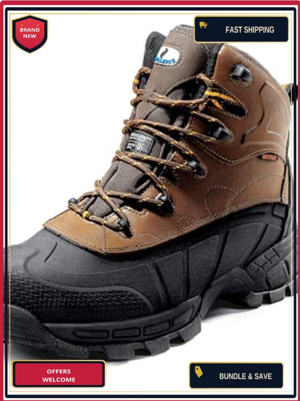 Waterproof Work Boots Composite Toe Non Slip Leather Construction Puncture